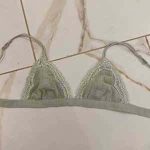 Pale pastel green lace bralette, size S